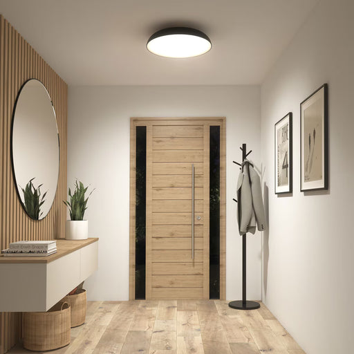  Matte Black Dome LED Ceiling Light – Dimmable Flush-Mount Fixture with 3CCT Colour Options

