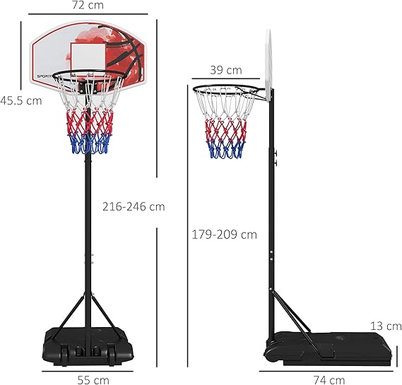 Adjustable Basketball Stand – Portable Design with Wheels - Samanta Factory