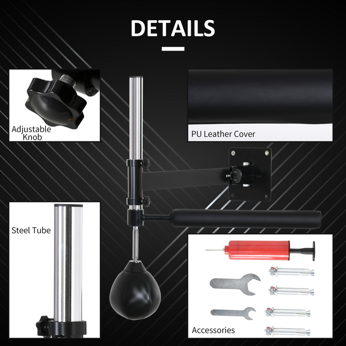 Wall-Mounted Adjustable Speed Ball Trainer – Reflex Punching Ball with Steel Frame for Boxing & MMA - Samanta Factory