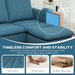 3-Seater Corduroy Sofa – Modular Chaise Lounge with Adjustable Legs & Plush Foam Comfort - Samanta Factory