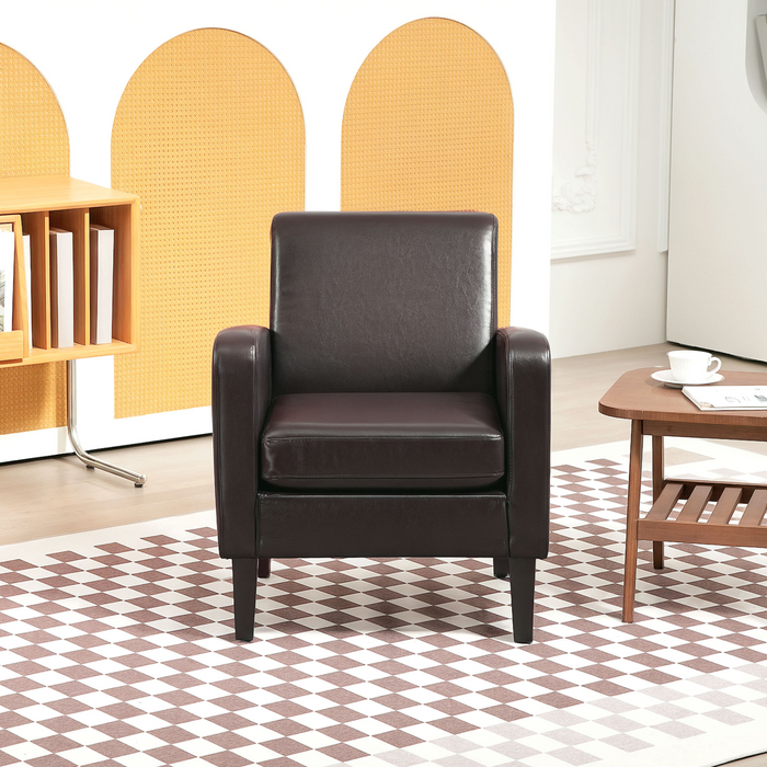 Accent Armchair – Compact PU Leather Chair with Pocket Spring Support - Samanta Factory
