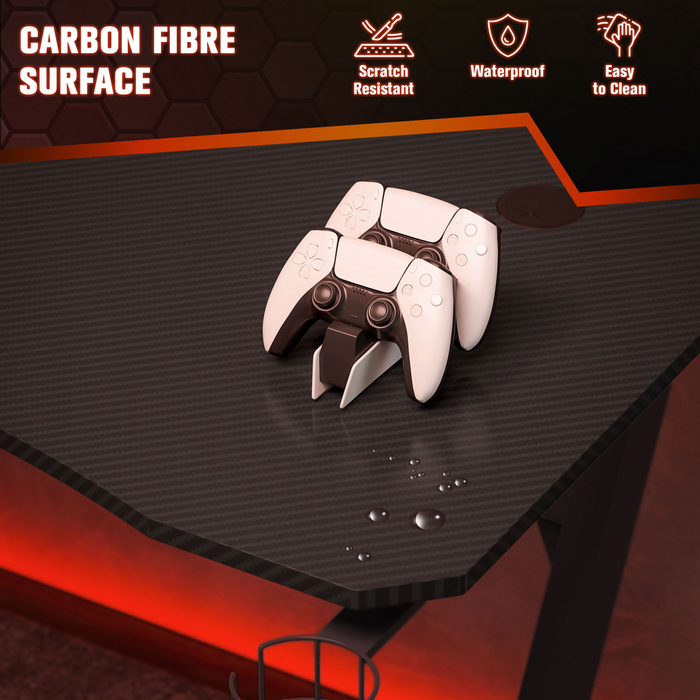 Gaming Desk Steel Frame – Z-Shape Base with Cup & Headphone Holder - Samanta Factory