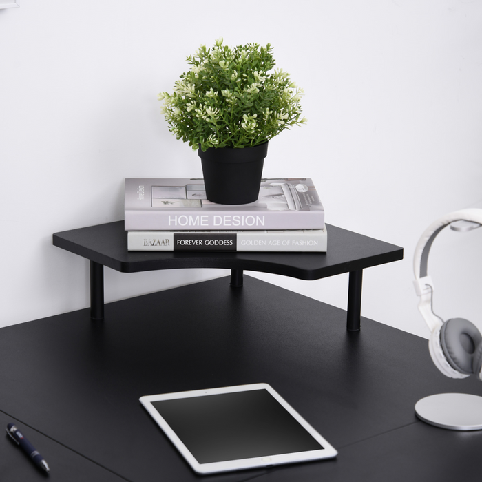 L-Shaped Corner Desk – Space-Saving Design with Keyboard Tray & Removable CPU Holder - Samanta Factory