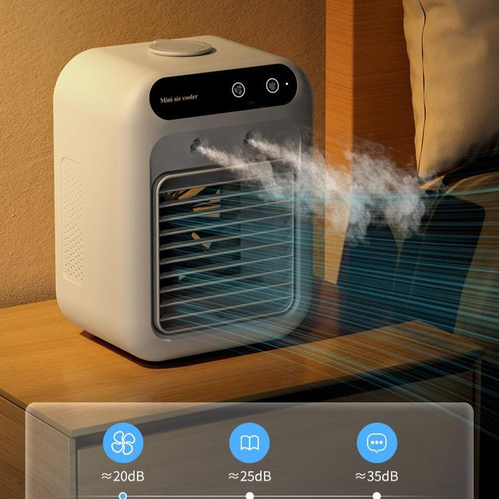 Portable USB Air Cooler Fan – Atomization Cooling with Ice Water & Essential Oil Support - Samanta Factory