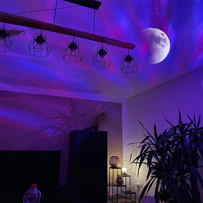 Star Projector Lamp – Aurora Lights with Moon & Stars - Samanta Factory