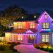 Waterproof RGBW string lights illuminating garden and patio for UK and USA homes