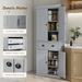 Tall Grey Storage Cabinet – 2-Door Cupboard with Drawer & Adjustable Shelves - Samanta Factory