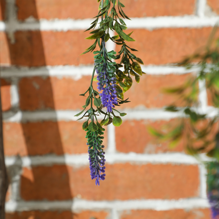 Artificial Lavender Hanging Basket – Realistic UV-Protected Faux Flowers for Indoor & Outdoor Decor - Samanta Factory