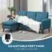 3-Seater Corduroy Sofa – Modular Chaise Lounge with Adjustable Legs & Plush Foam Comfort - Samanta Factory