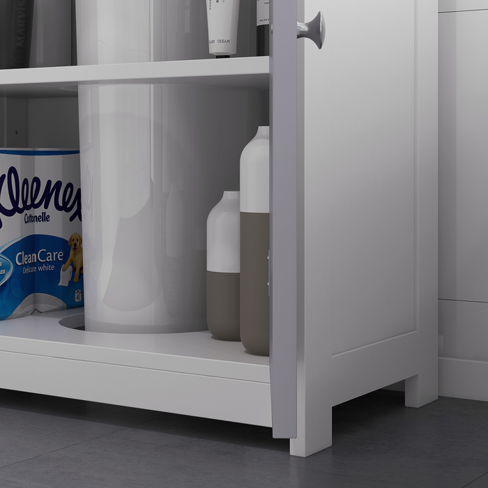 Under-Sink Bathroom Cabinet – 60x60cm Storage Unit with Adjustable Shelf & Pipe Cut-Out - Samanta Factory