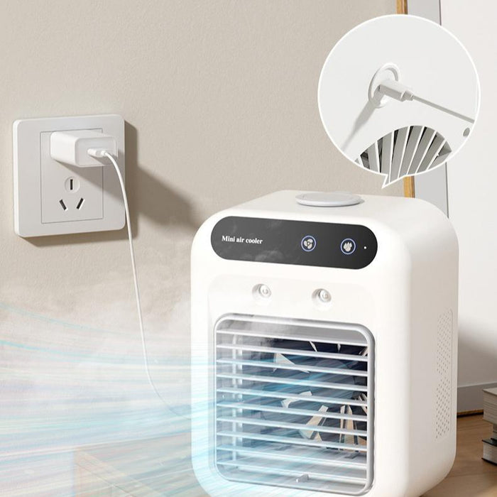 Portable USB Air Cooler Fan – Atomization Cooling with Ice Water & Essential Oil Support - Samanta Factory