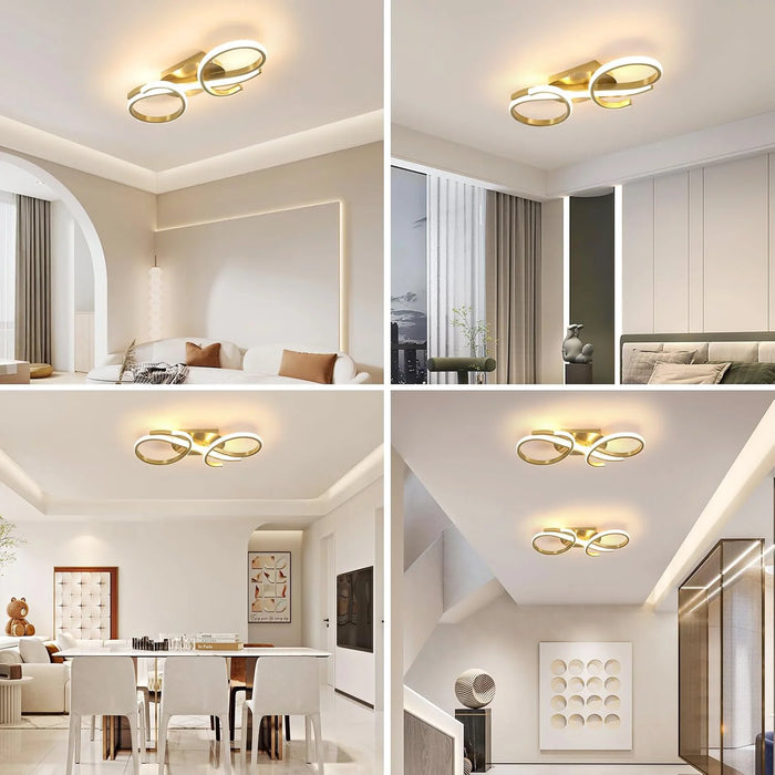Modern Ceiling Light – 36W Gold Surface-Mounted Fixture with Warm White LED - Samanta Factory