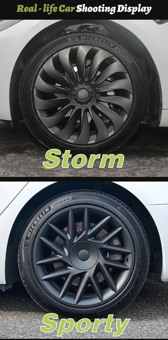 4PCS Wheel Cover Design For Tesla Model 3 Highland 2023-2025 18 Inch Right＆Left Hubcaps Storm Style Wheel Cover Accessories - Samanta Factory