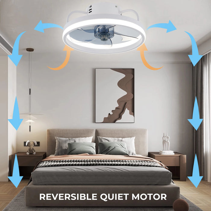 Smart Ceiling Fan with Light – Remote Controlled Modern LED Ceiling Fixture - Samanta Factory