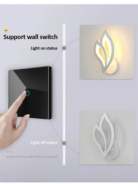LED Wall Light – Magnolia Petal Design with Warm White Glow - Samanta Factory