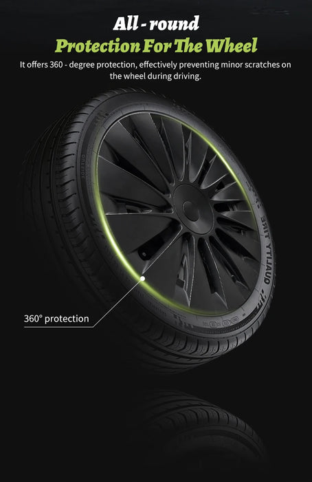 4PCS Design for TESLA Model Y 2020-2024 Vehicle Full Coverage Storm Wheel Cover Cap 19 Inches Wheel Hubcap Automobile Accessorie - Samanta Factory