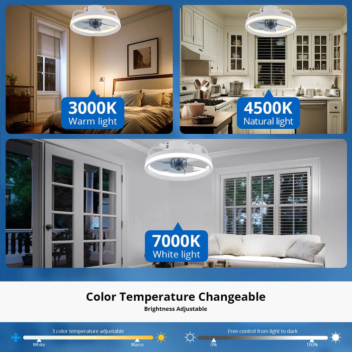 Smart Ceiling Fan with Light – Remote Controlled Modern LED Ceiling Fixture - Samanta Factory