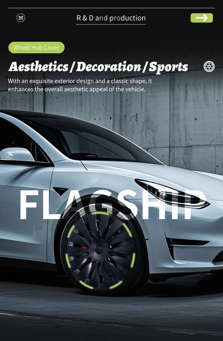 4PCS Design for TESLA Model Y 2020-2024 Vehicle Full Coverage Storm Wheel Cover Cap 19 Inches Wheel Hubcap Automobile Accessorie - Samanta Factory