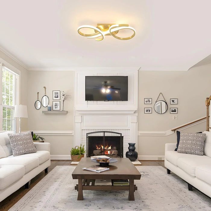 Modern Ceiling Light – 36W Gold Surface-Mounted Fixture with Warm White LED - Samanta Factory