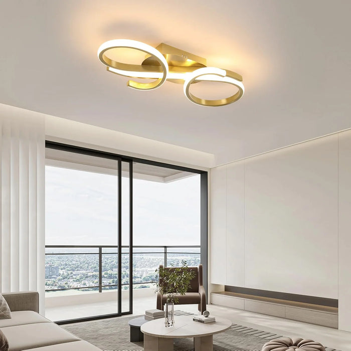 Modern Ceiling Light – 36W Gold Surface-Mounted Fixture with Warm White LED - Samanta Factory