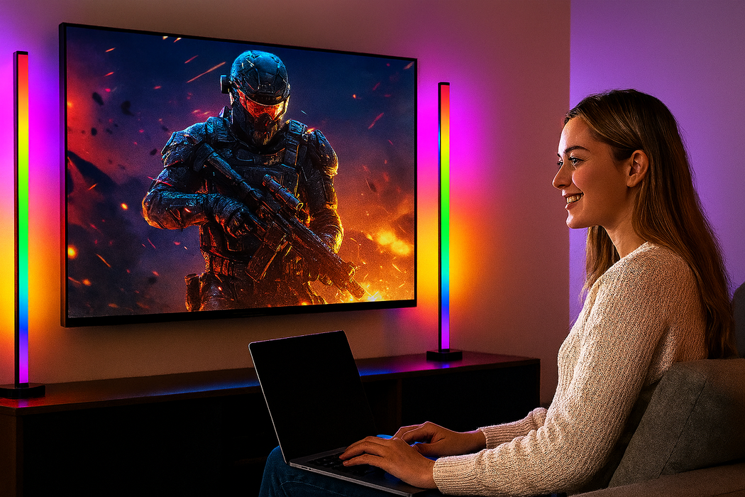 Floor Lamp – Smart RGB LED with Remote & App Control - Samanta Factory
