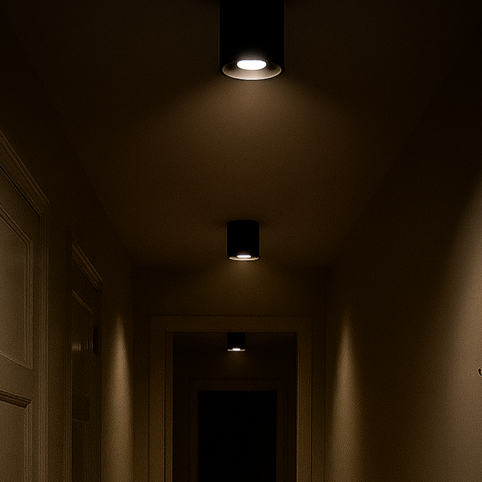Ceiling Lamp – Modern Black Round Design with GU10 Socket - Samanta Factory