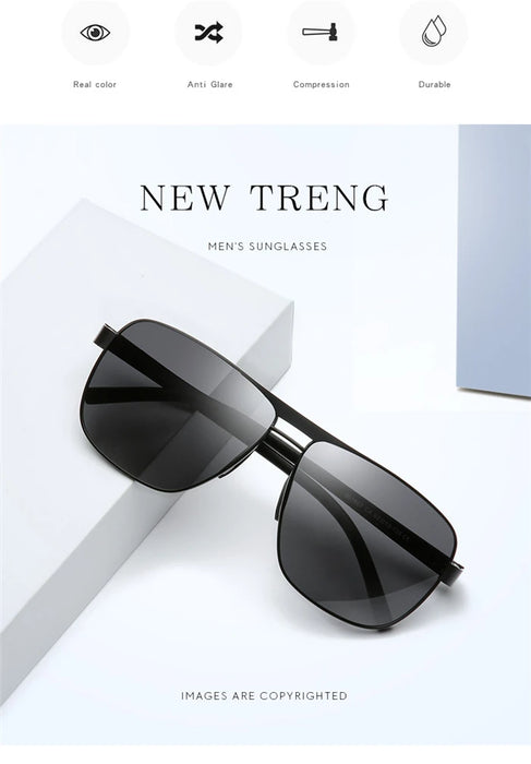 Myopia Reading Glasses for Men – Custom Prescription Alloy Frame with Polarized Lenses - Samanta Factory