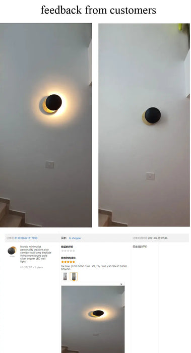 Modern Wall Lamp – Moon Eclipse Design with LED Lighting for Bedroom & Hallways - Samanta Factory