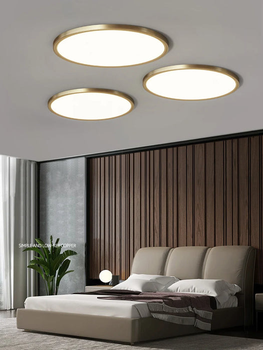 LED Ceiling Light – Modern Polished Copper Design for Bedrooms