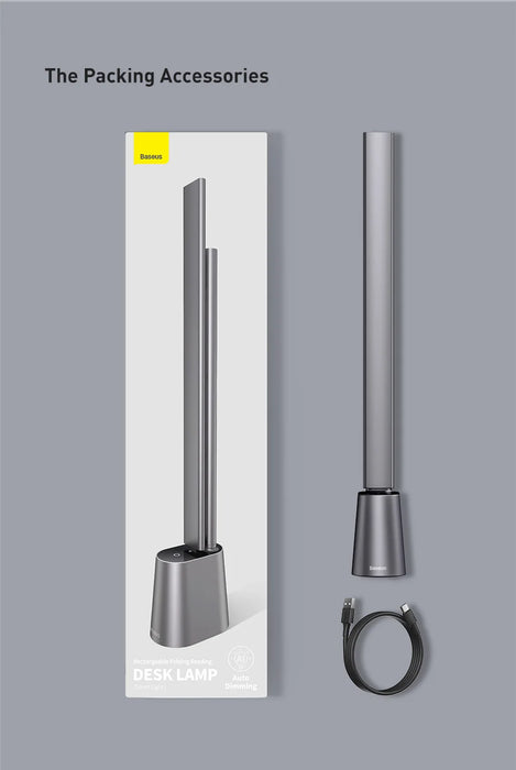 Rechargeable Folding Desk Lamp – Smart Full-Spectrum LED with Auto Dimming