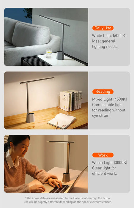 Rechargeable Folding Desk Lamp – Smart Full-Spectrum LED with Auto Dimming
