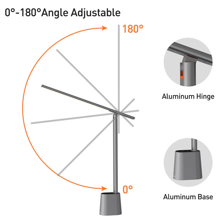 Rechargeable Folding Desk Lamp – Smart Full-Spectrum LED with Auto Dimming