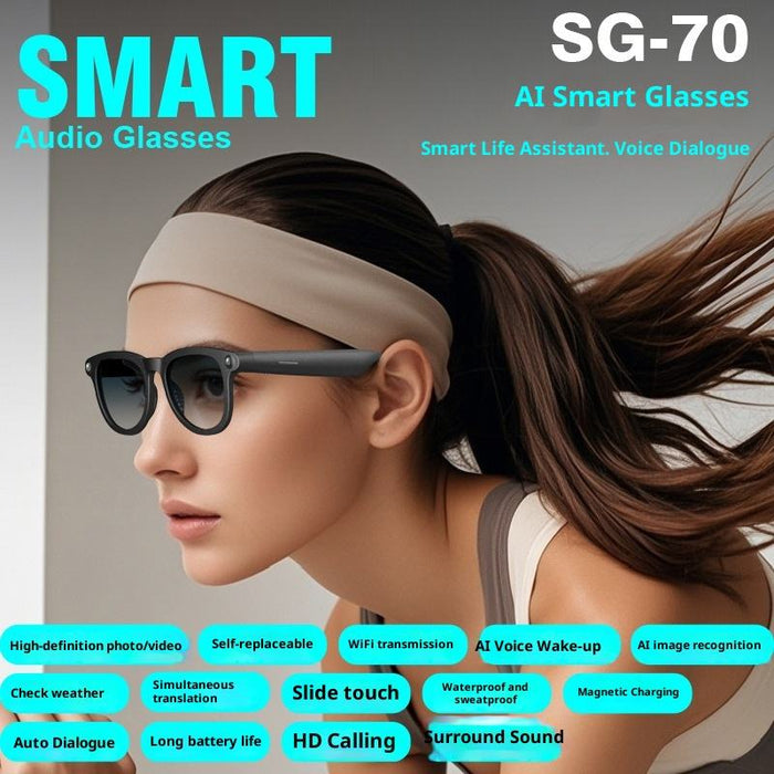 Smart Bluetooth Sunglasses – 4K Video Recording & Voice Translation - Samanta Factory