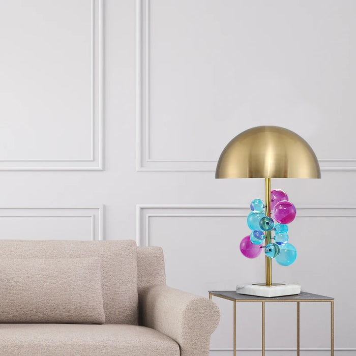 Art Deco Mushroom Lamp – Colourful Glass Globe Design for Table & Floor Lighting