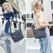 Shimmering PU Fold-Over Shoulder Bag – Futuristic Geometric Design for Women - Samanta Factory