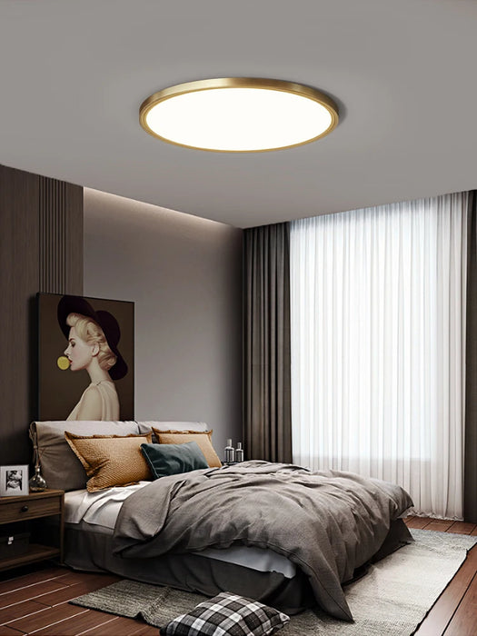 LED Ceiling Light – Modern Polished Copper Design for Bedrooms