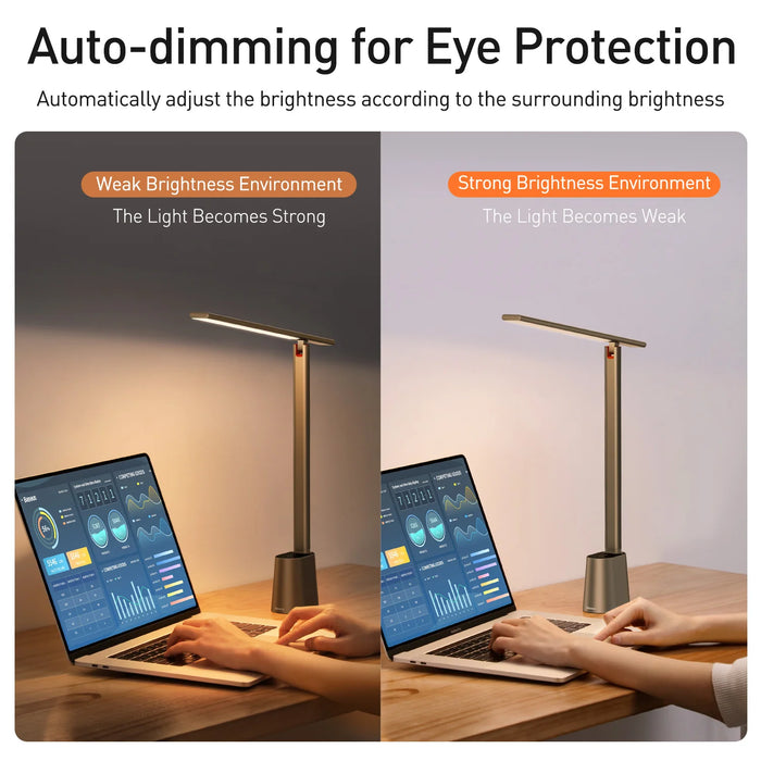 Rechargeable Folding Desk Lamp – Smart Full-Spectrum LED with Auto Dimming