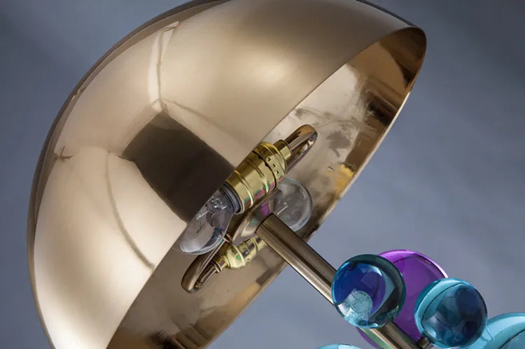 Art Deco Mushroom Lamp – Colourful Glass Globe Design for Table & Floor Lighting