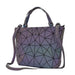 Shimmering PU Fold-Over Shoulder Bag – Futuristic Geometric Design for Women - Samanta Factory