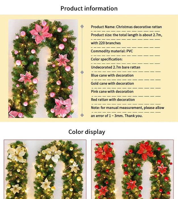 LED Christmas Wreath – Flexible Light-Up Garland for Home Décor