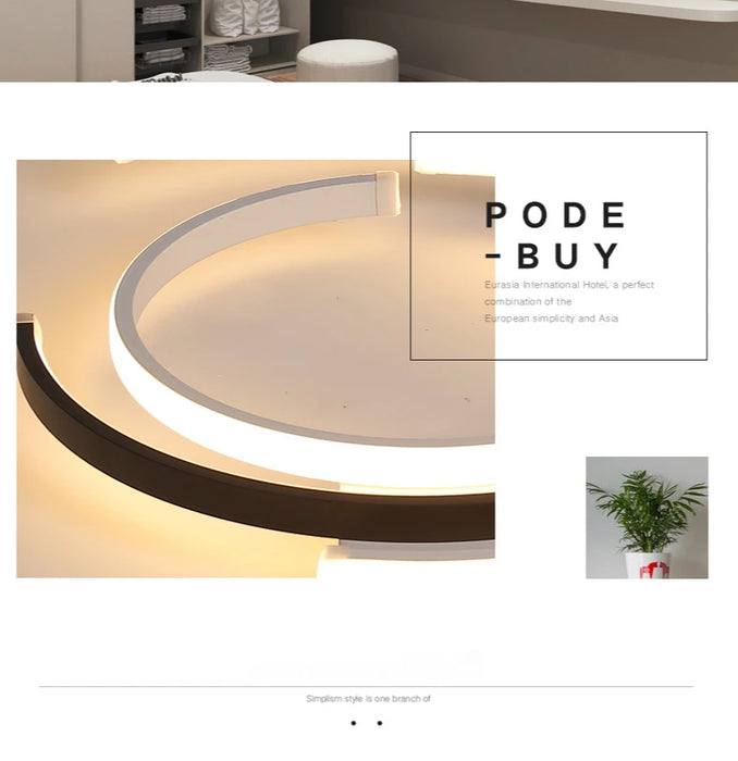 Modern Black LED Ceiling Light – Metal & Acrylic Surface-Mounted Fixture - Samanta Factory