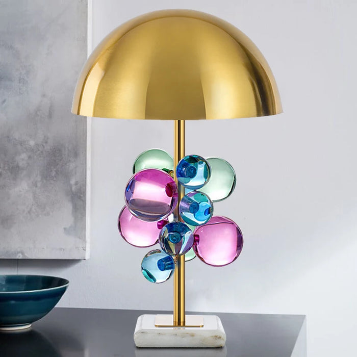 Art Deco Mushroom Lamp – Colourful Glass Globe Design for Table & Floor Lighting