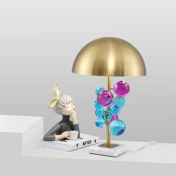 Art Deco Mushroom Lamp – Colourful Glass Globe Design for Table & Floor Lighting