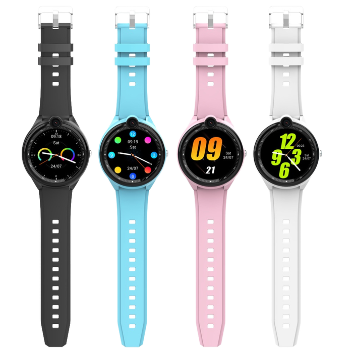 Kids 4G Android Smartwatch with Remote Selfie, Voice Assistant, and Round Waterproof Design