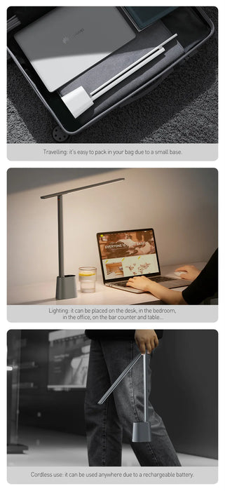 Rechargeable Folding Desk Lamp – Smart Full-Spectrum LED with Auto Dimming