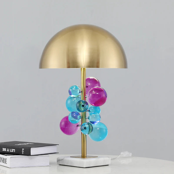 Art Deco Mushroom Lamp – Colourful Glass Globe Design for Table & Floor Lighting