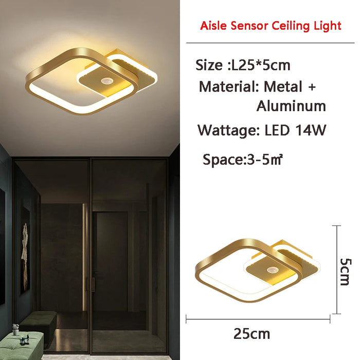 LED PIR Motion Sensor Ceiling Light – Human Body Induction for Home & Bedroom