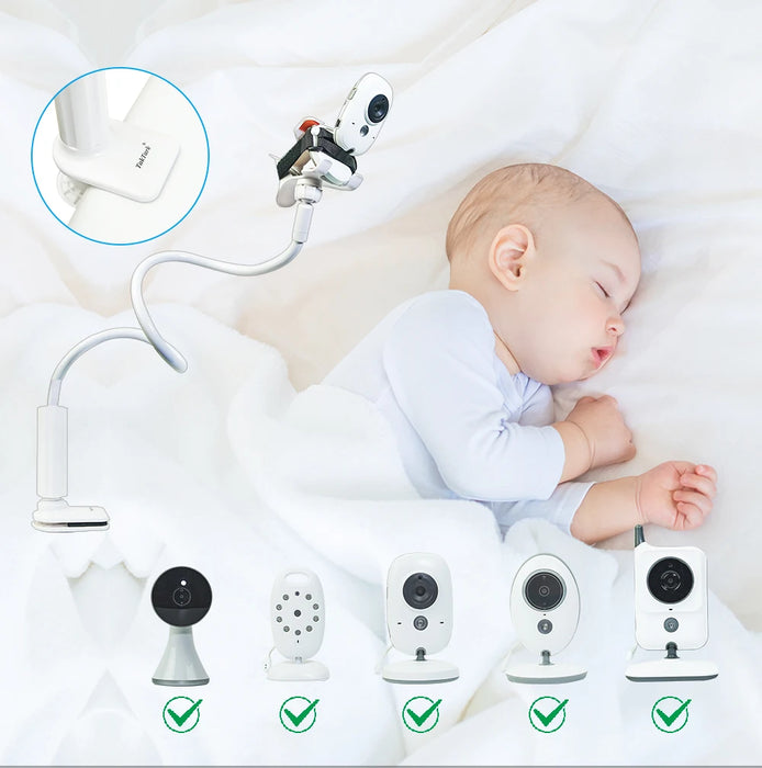 Universal Baby Monitor Camera Holder – Adjustable Long Arm Mount for Crib or Bed - Samanta Factory