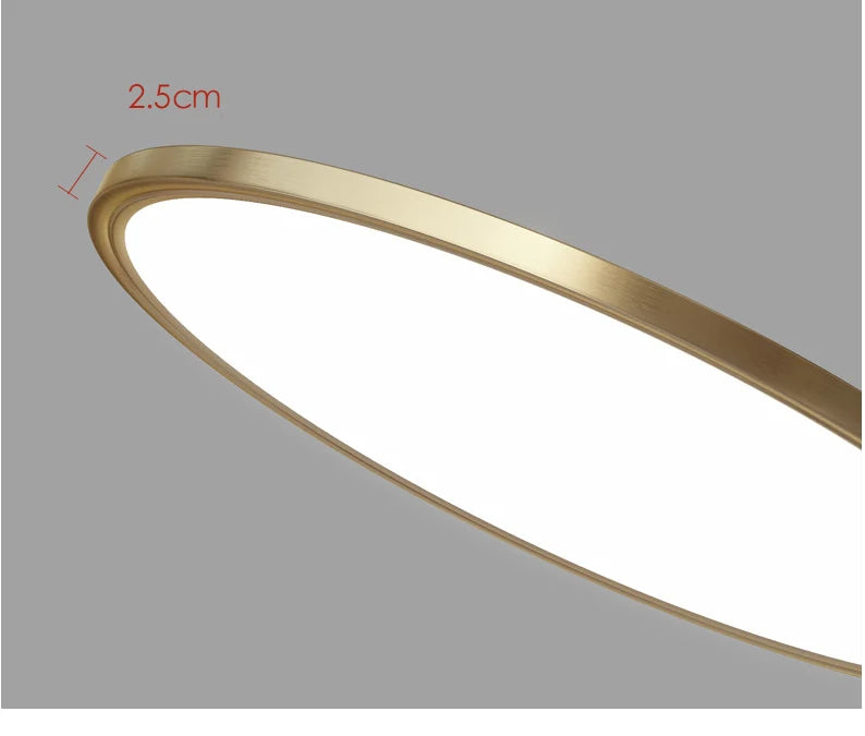 LED Ceiling Light – Modern Polished Copper Design for Bedrooms