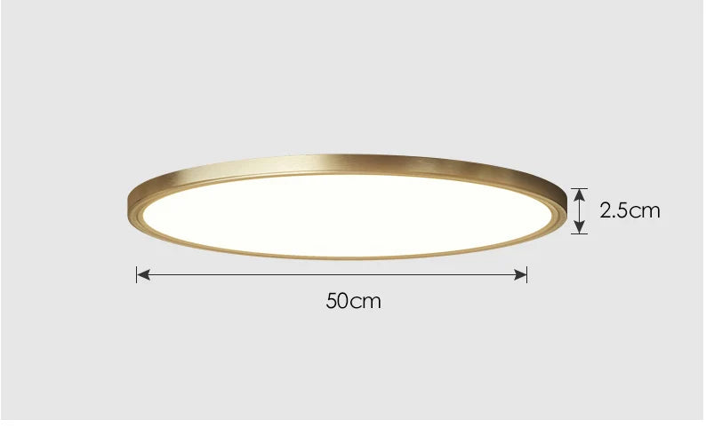 LED Ceiling Light – Modern Polished Copper Design for Bedrooms